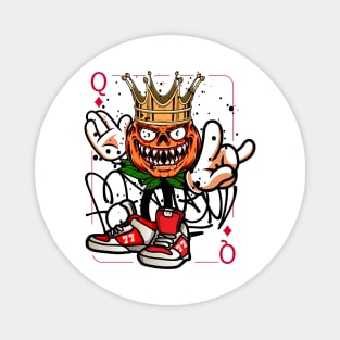 Queen Playing card with Skateboard Graffiti Street Art Magnet